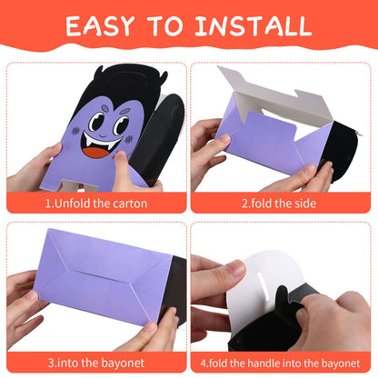 Funrous 18 Pcs Halloween Party Treat Boxes, Happy Halloween Goodie Candy Treat Present Boxes Pumpkin Ghost Treat or Trick Favor Boxes for Kids School Classroom Halloween Party Decoration Supplies
