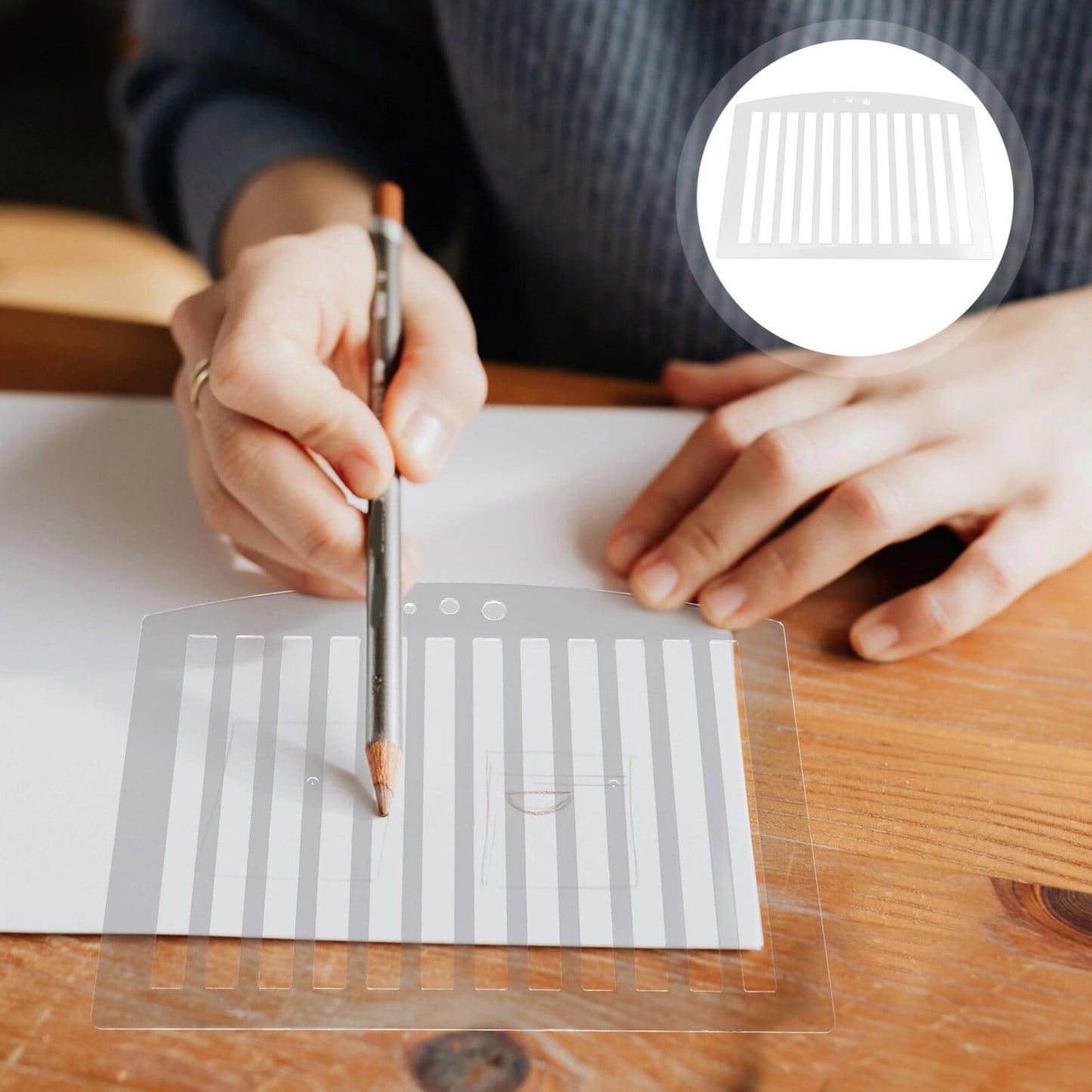 SHINEOFI Straight Line Stencil Template, Line Drawing Stencil, Writing Template, Lettering Guide, Paper Scale Measuring Ruler for Paper Card