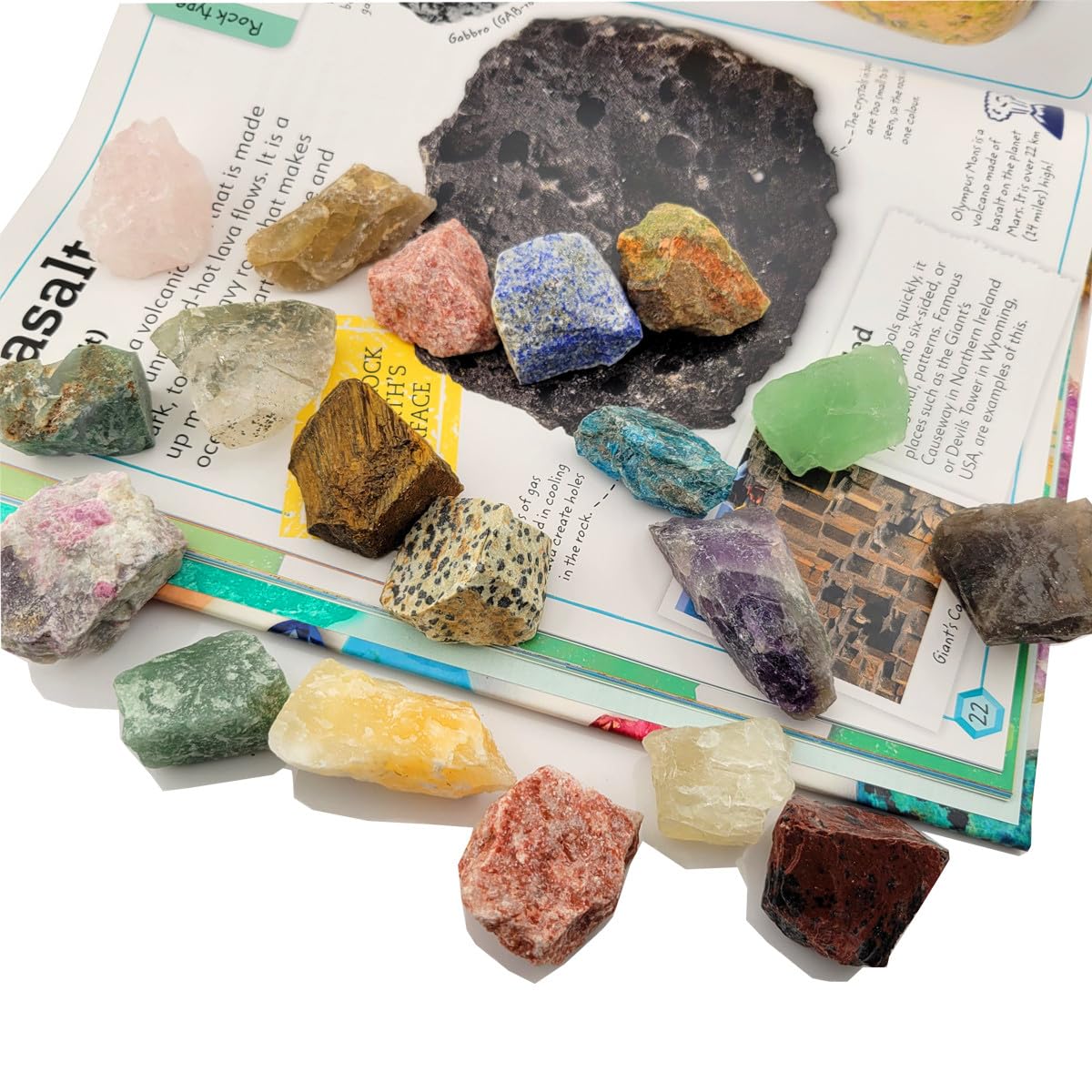 5.4lb Bulk Natural Rocks for Tumbling,Rocks Minerals Collections Raw Crystals Rough Stones for Polishing Gemstones Crystals and Healing Stones for Wicca Reiki (110-130pcs)