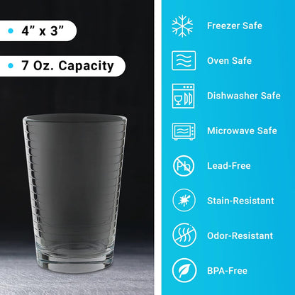 Juice Glasses Set of 4, 7 oz. Durable Drinking Tumblers for Soda, Water, Milk, and Spirits, Dishwasher Safe