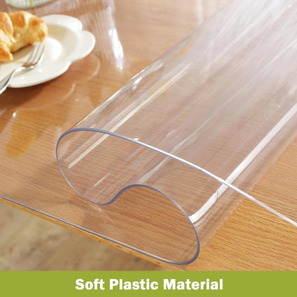 Clear Table Protector 12 x 24 Inch, 1.5mm Thick Plastic Cover, Waterproof PVC Desk Protector Mat