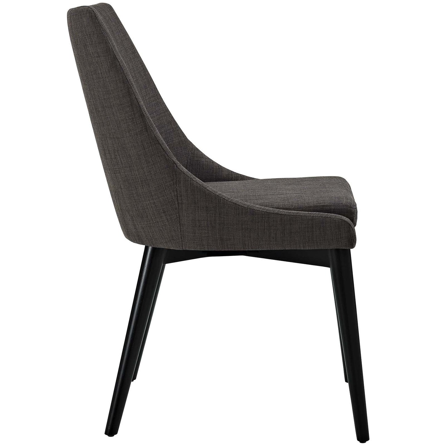 Modway Viscount Mid-Century Modern Upholstered Fabric Kitchen and Dining Room Chair in Brown