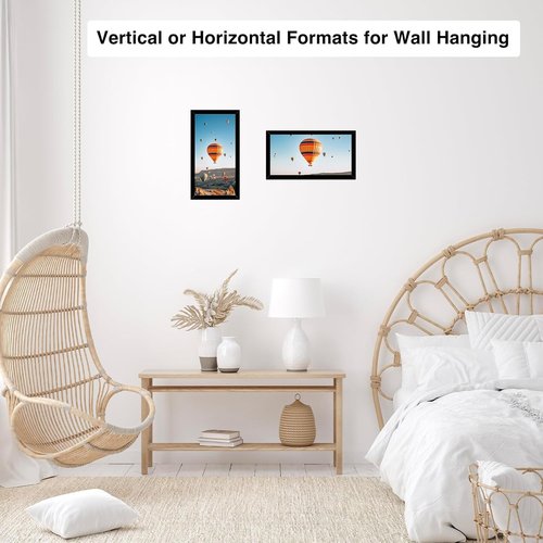 JCJMY 6x12 Picture Frame - Black Wall Mount for Horizontal or Vertical Display | Shatter-Resistant Plexiglass