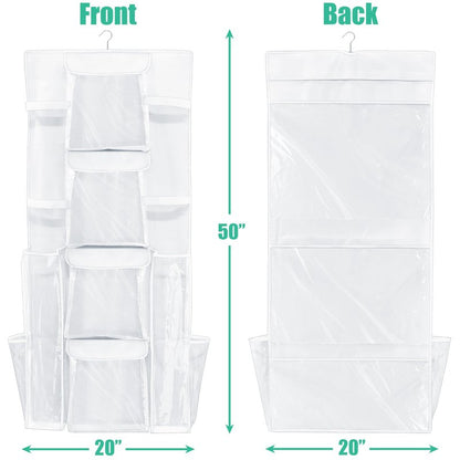 Simple Houseware Double-Sided Hanging Gift Wrap Organizer Storage Pockets, White (Set of 1)