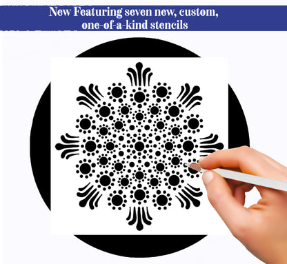 Complete Beginner's Mandala Painting 46 Piece Kit with Acrylic Paints, Reusable Stencils and Dotting Tools. Fun Rock Art & DIY Craft Project. Starter Activity Pack and Gift for Teens, and Adults