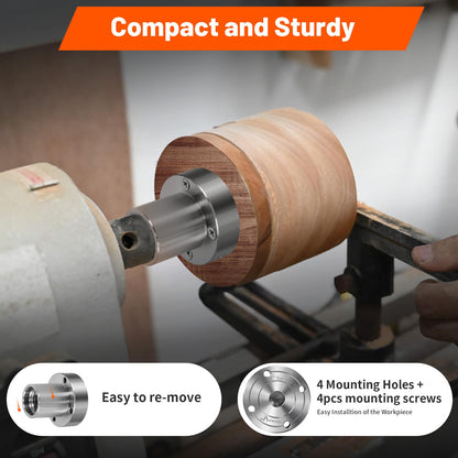 2" Steel Wood Lathe Faceplate,Faceplate for Wood Lathe,Lathe Face Plate Fit for 1" x 8TPI Spindle with Screwchuck