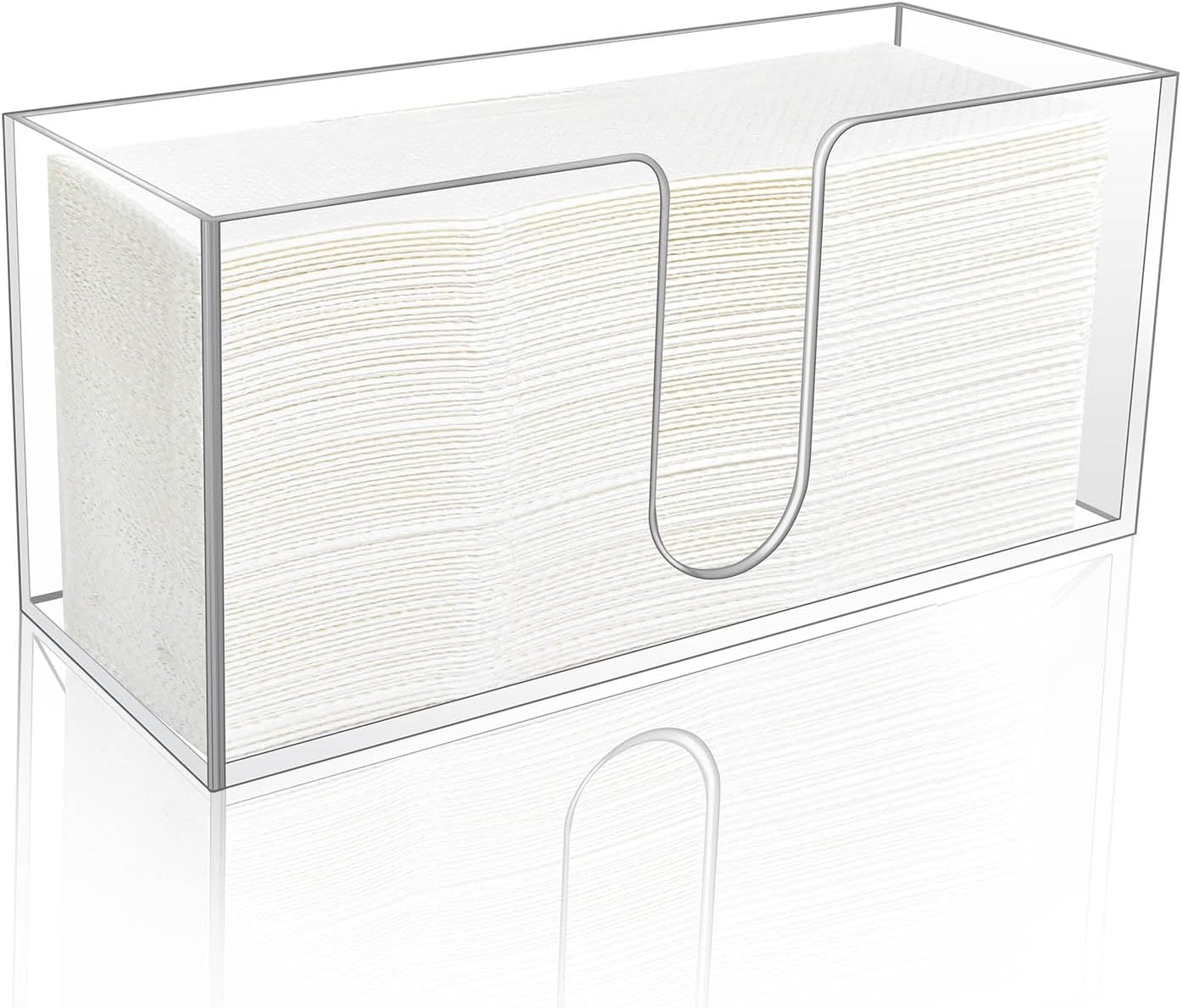 1 Pack Countertop 5mm (1) Acrylic Paper Towel Holder, Napkin Dispenser for C-Fold, Multi-Fold & Trifold Paper Towels