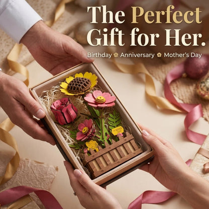 Gueiddi 3D Wooden Flower Puzzle for Adults, Wooden Wildflower Bouquet Model Building Kit, DIY Artificial Floral Stem for Home Decor, Unique Birthday for Women, Mom & Teens
