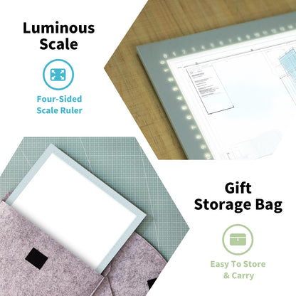 A3 Artist Tracing Light Box/Copy Board with 10-Level Dimming Switch, Art Craft Light Pad Suitable for Tattoo Drawing, Sketching, and Animation, 3 Color Light Modes Super Bright for Diamond Painting