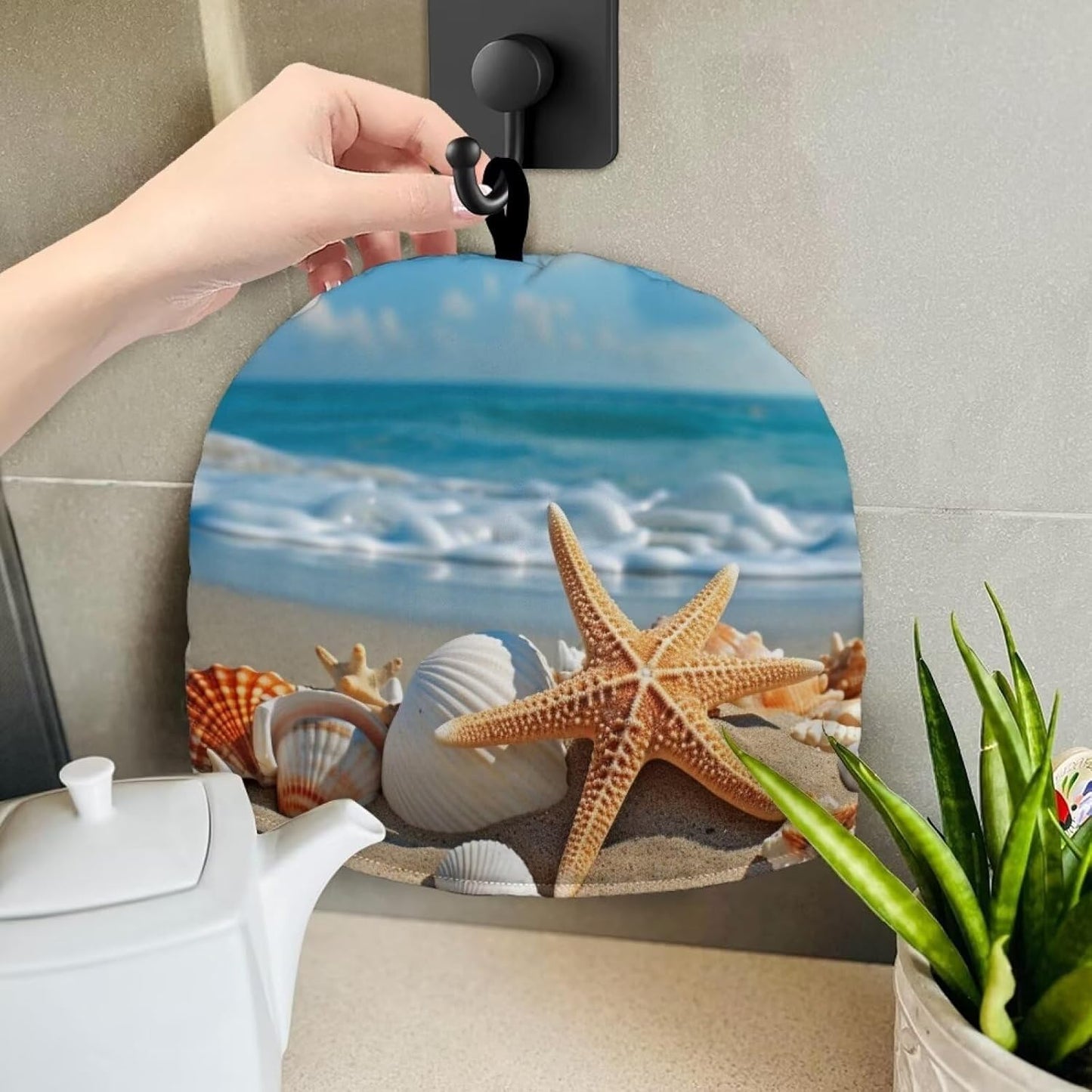 Starfish Teapot Cozy, Insulation Cover to Keep Tea Warm, Kitchen Accessory for Housewife Gift (Blue)