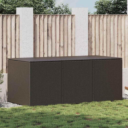 GKHPYURE Poly Rattan Patio Storage Box, 70.9x35.4x27.6 Inch Large Outdoor Storage Trunk with Gas Lift Lid, Powder-Coated Steel Frame, Hand-Woven for Cushions