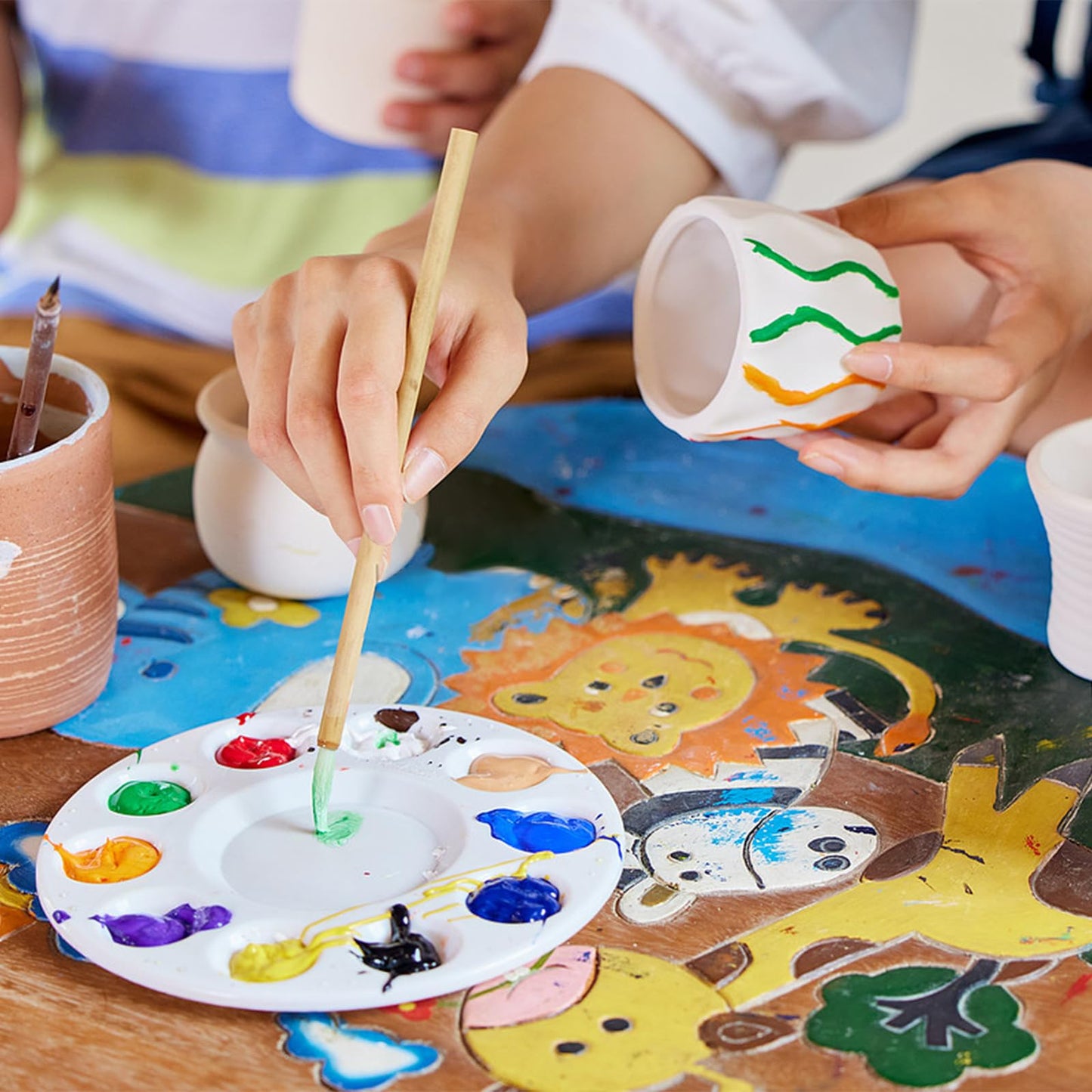 Aujazyble Pottery Wheel for Kids - Complete Pottery Painting Kit Arts and Crafts for Kids Ages 8-12 with 3 Pack Air Dry Clay Art Supplies Toys for Girls Boy Birthday Gift for 6 7 8 9 10 11 12+