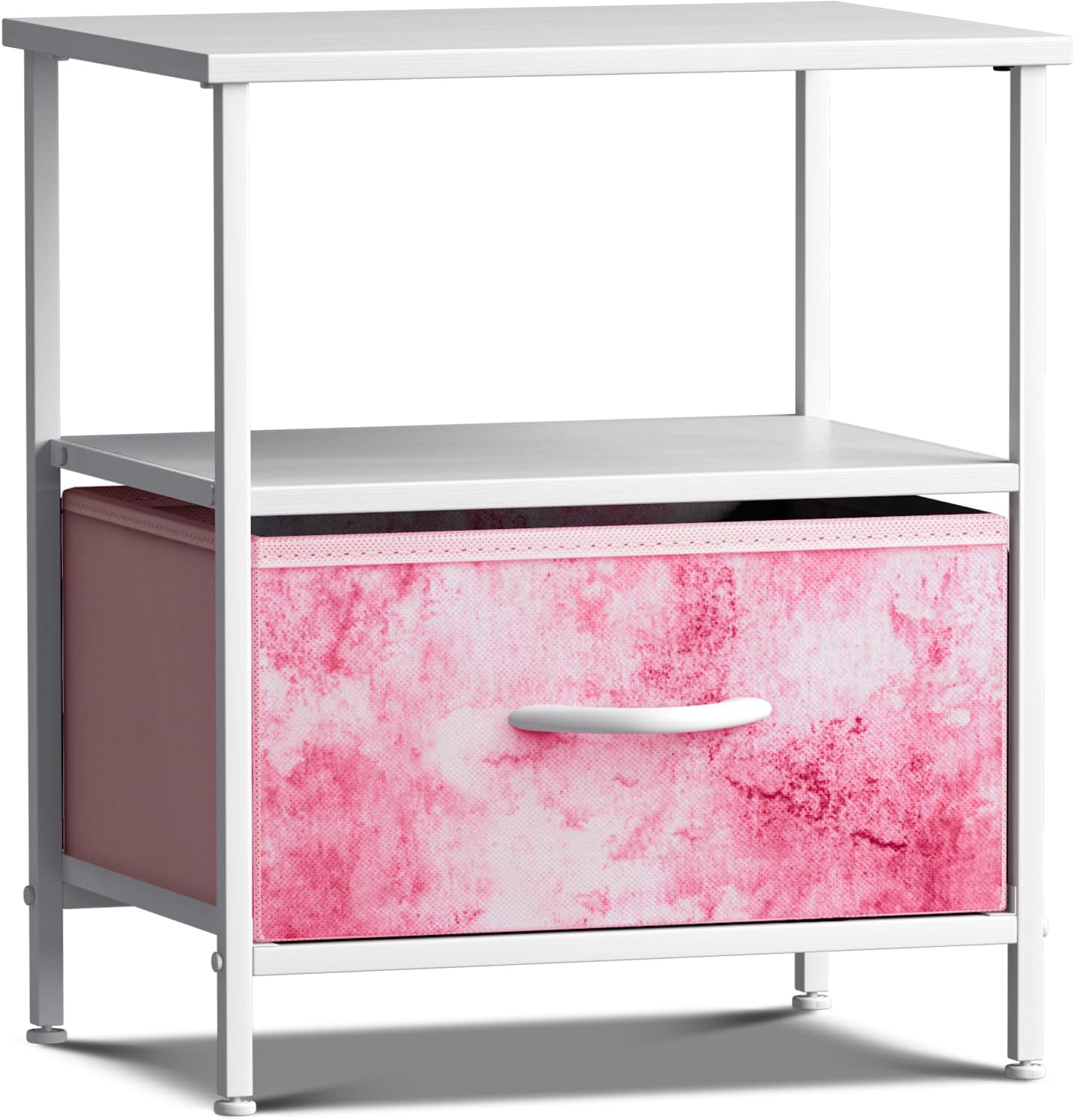 1 Sorbus Drawer Shelf Storage Nightstand - Kids Bedside Furniture End Table Night Stand with Steel Frame Wood Top