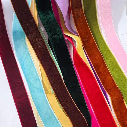Cuncuny Velvet Ribbon Holiday Party Christmas Wedding Handmade DIY Craft Decor Box Wrapping Velvet Ribbon (Mixed Colors,1''(25mm))
