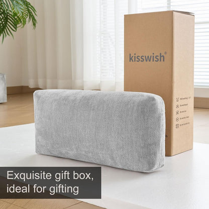 kisswish Chenille Neck Pillow for Sofa - Adjustable Headrest, Non-Slip Neck Support Cushion for Pain Relief, Comfortable Chair Pillow, Grey