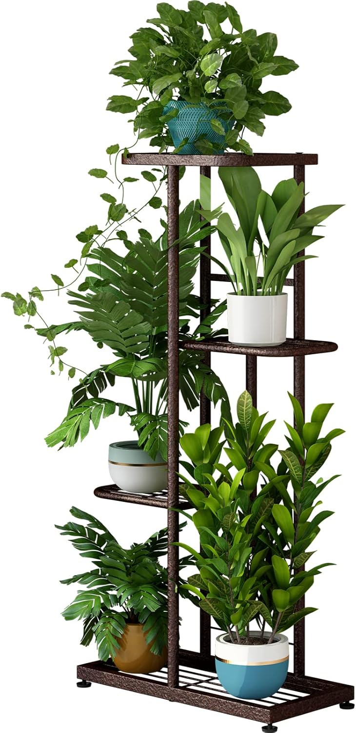 4 5 (4 5 LINZINAR Plant Stand Metal Tier Potted Multiple Flower Pot Holder Shelf Indoor Outdoor Planter Display