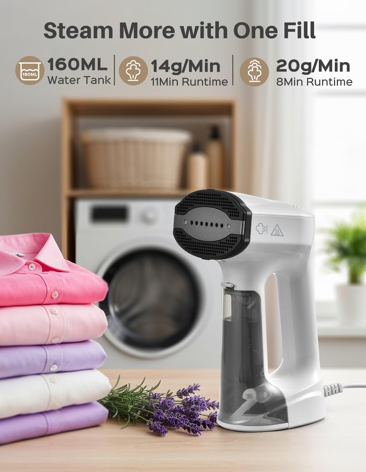Sweepulire Vacuum Steamer for Clothes, 3500Pa Suction, Steam & Dry,110-120V