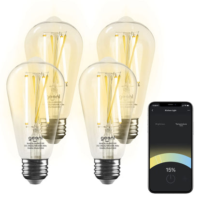 Geeni Smart Light Bulb - Alexa and Google Home Compatible, Tunable White LED Programmable and Dimmable WiFi Light Bulb, App Controlled (ST21, 2-Pack)