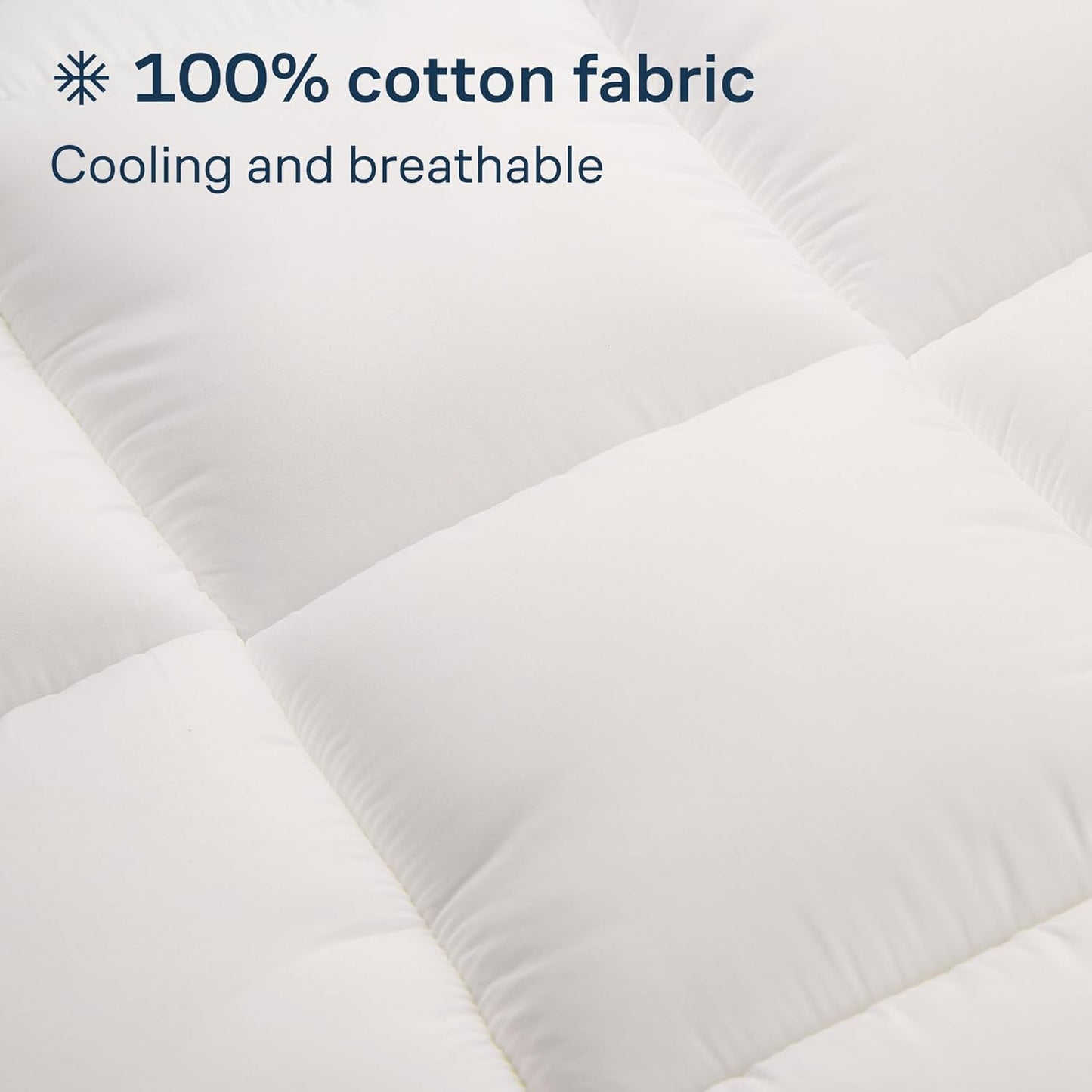 Niagara Cotton King Mattress Topper, Pillow Top Quilted Fitted Cooling Cover for Back Pain, Fits 20 Inches