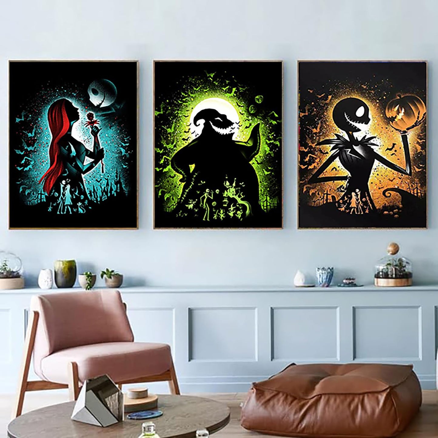 AIBOERL 3 Pack Diamond Art Kits for Adults,Halloween 5D Diamond Painting Kits for Adults Beginners,DIY Full Round Drill Diamond Dot Painting Gem Art Kits for Adult, Home Wall Decor 12x16Inch