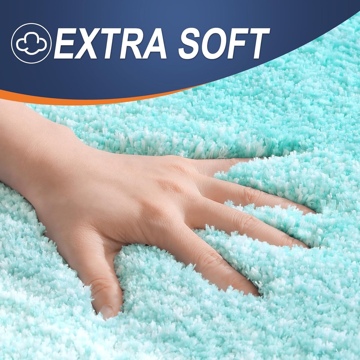 OLANLY Large Bathroom Rugs - Extra Soft Microfiber Mat 45x27 | Quick Dry, Machine Washable, Teal