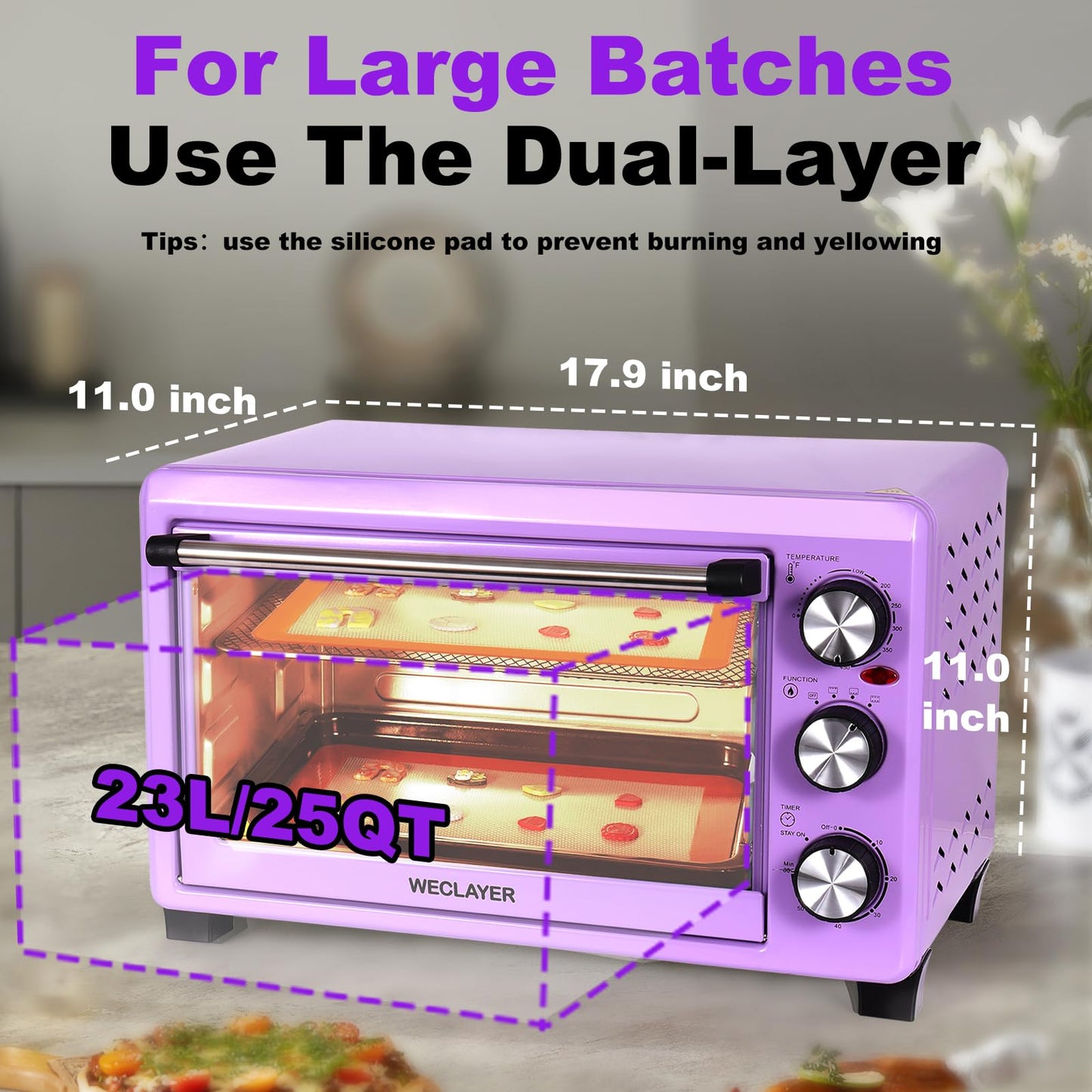 25QT Polymer Clay Oven with Adjustable Time & Temperature,Large Capacity Electric Oven for bake Clay,Polymer Clay Tools,Includes Tray,Wire Rack,Thermometer,Heat-resistant Silicone Mat and Gloves