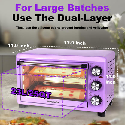 25QT Polymer Clay Oven with Adjustable Time & Temperature,Large Capacity Electric Oven for bake Clay,Polymer Clay Tools,Includes Tray,Wire Rack,Thermometer,Heat-resistant Silicone Mat and Gloves