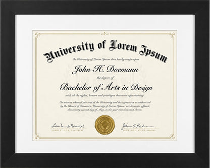 Americanflat 11x14 Diploma Frame with Shatter-Resistant Glass - Use as 8.5x11 Frame with Mat or Display 11x14 Documents Without Mat - Certificate Frames with Engineered Wood for Wall Display - Black