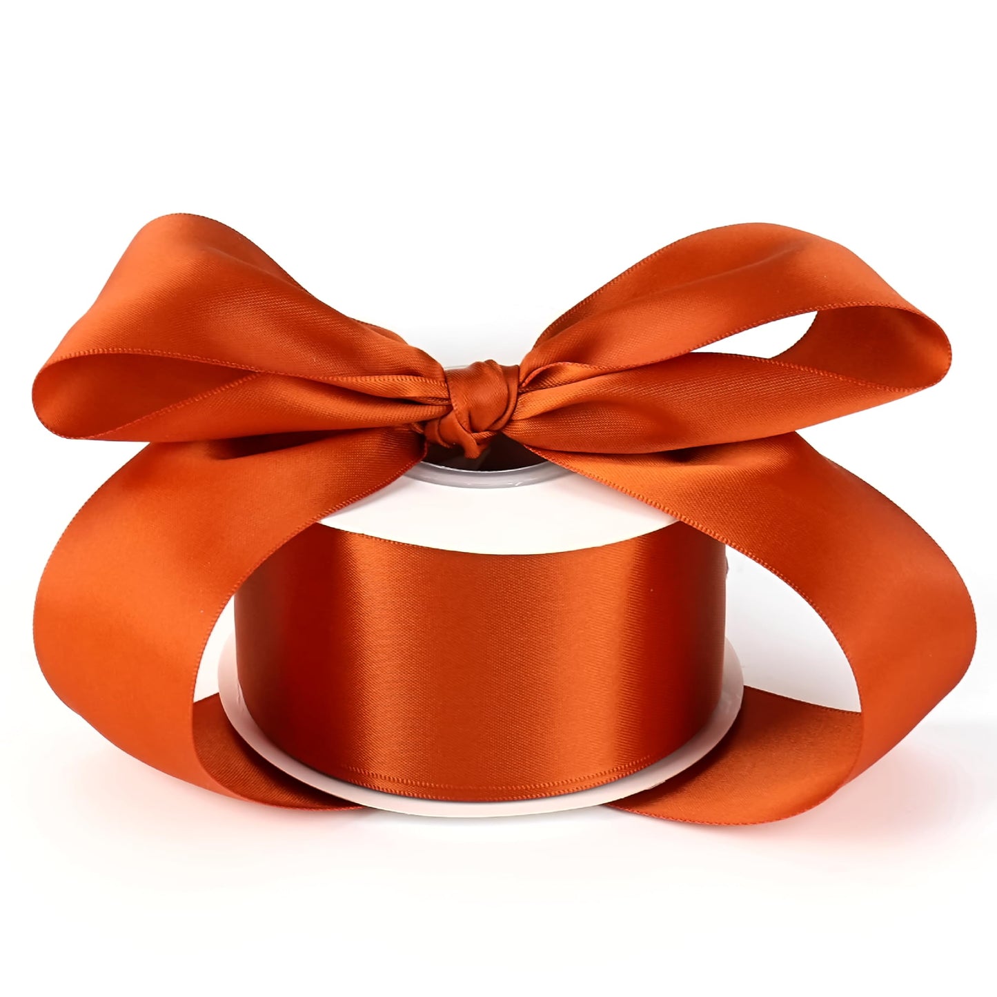 DINDOSAL Terracotta Ribbon 2 Inch x 25 Yards, Thick Burnt Orange Double Face Satin Ribbon for Fall Decor, Thanksgiving, Christmas Tree, Gift Wrapping, Wedding, Bouquet Wrap, Hair Bows