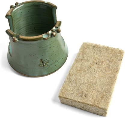 Anthony Stoneware Sponge Holder, Teal Green