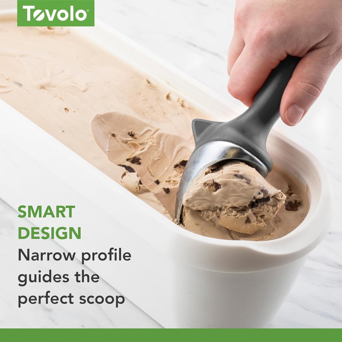 Frozen 2.5 Tovolo Half Gallon Ice Cream Container for Home Made Ice Cream Glide A Scoop Ice Cream Tub for Reusable