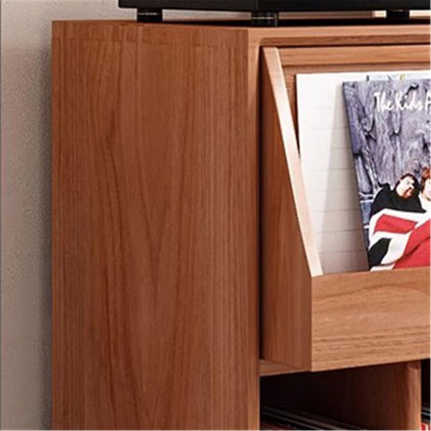 WANGHAI2024M CD Storage Rack Home Vinyl Record Storage Rack Wooden Books Magazine Cabinet with Universal Wheel