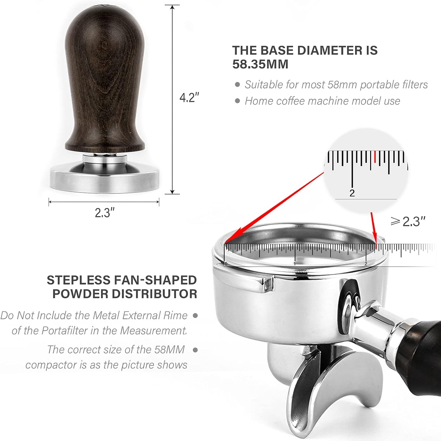 CrossCreek 58mm Espresso Tamper, Fits All 58mm Espresso Portafilter, Calibrated Spring Loaded Tools