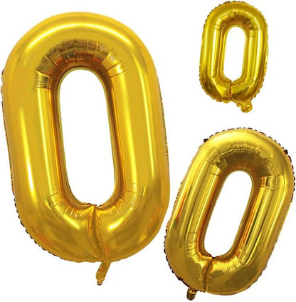 GOER Gold Foil Balloons - 42 Inch Number 0 for Milestone Birthday & Anniversary Celebrations