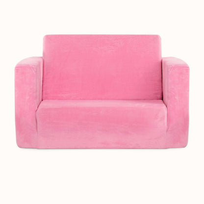 Dream On Me Nestle Kids, Cozy Single Seater, 2-in-1 Convertible Chaise Lounger, High-Density Foam, Sofa Bed Couch, Machine-Washable Fabric Cover, Pink