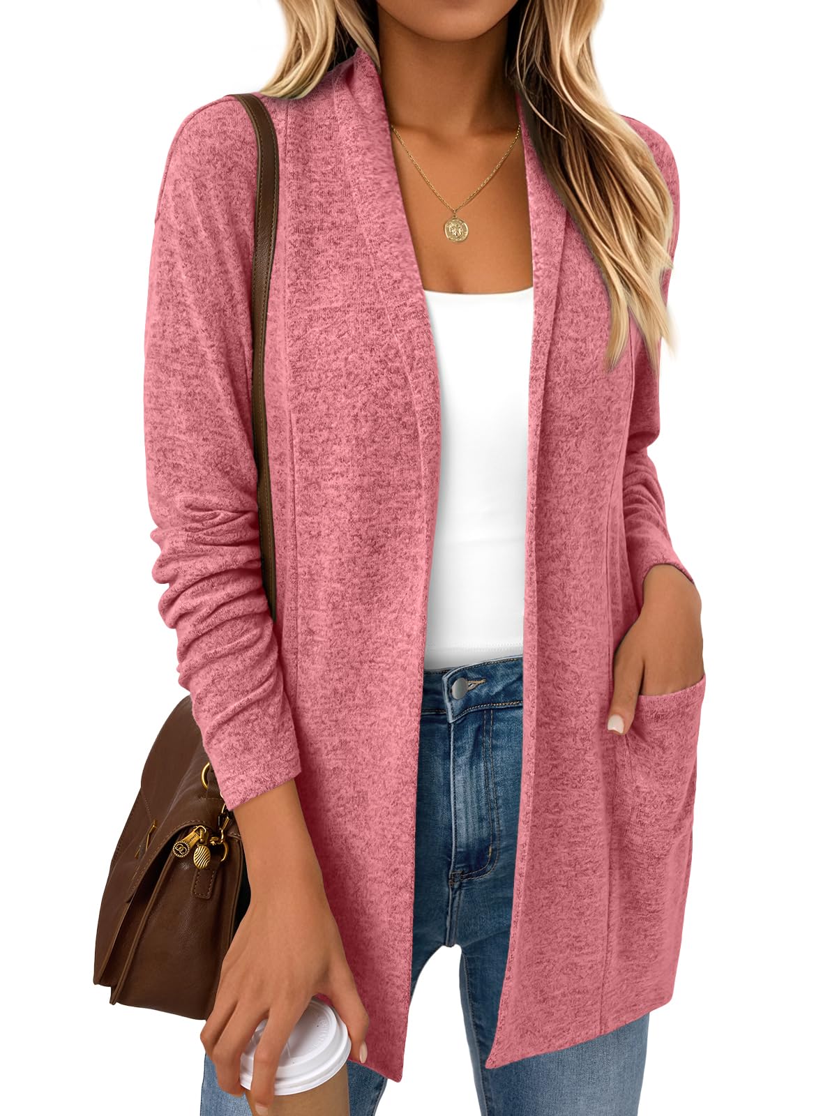 LILLUSORY Cardigan Sweaters for Women Lightweight Open Front Cardigans Casual Loose 2025 Fall Sweater with Pockets