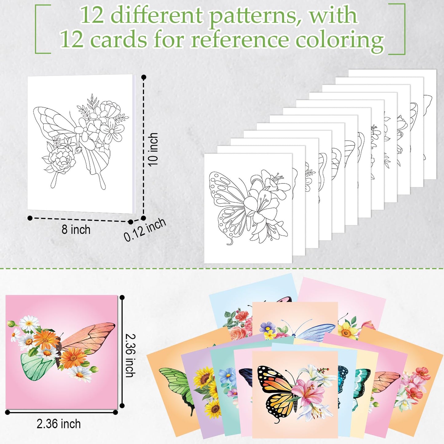 Ctosree 12 Sets Pre Drawn Canvas Kit for Painting Adults Sip and Paint Kit Art Pre Printed Canvas Bulk for Easter Mother's Day Gifts Adult's Date Night(Butterfly,8 x 10 in)