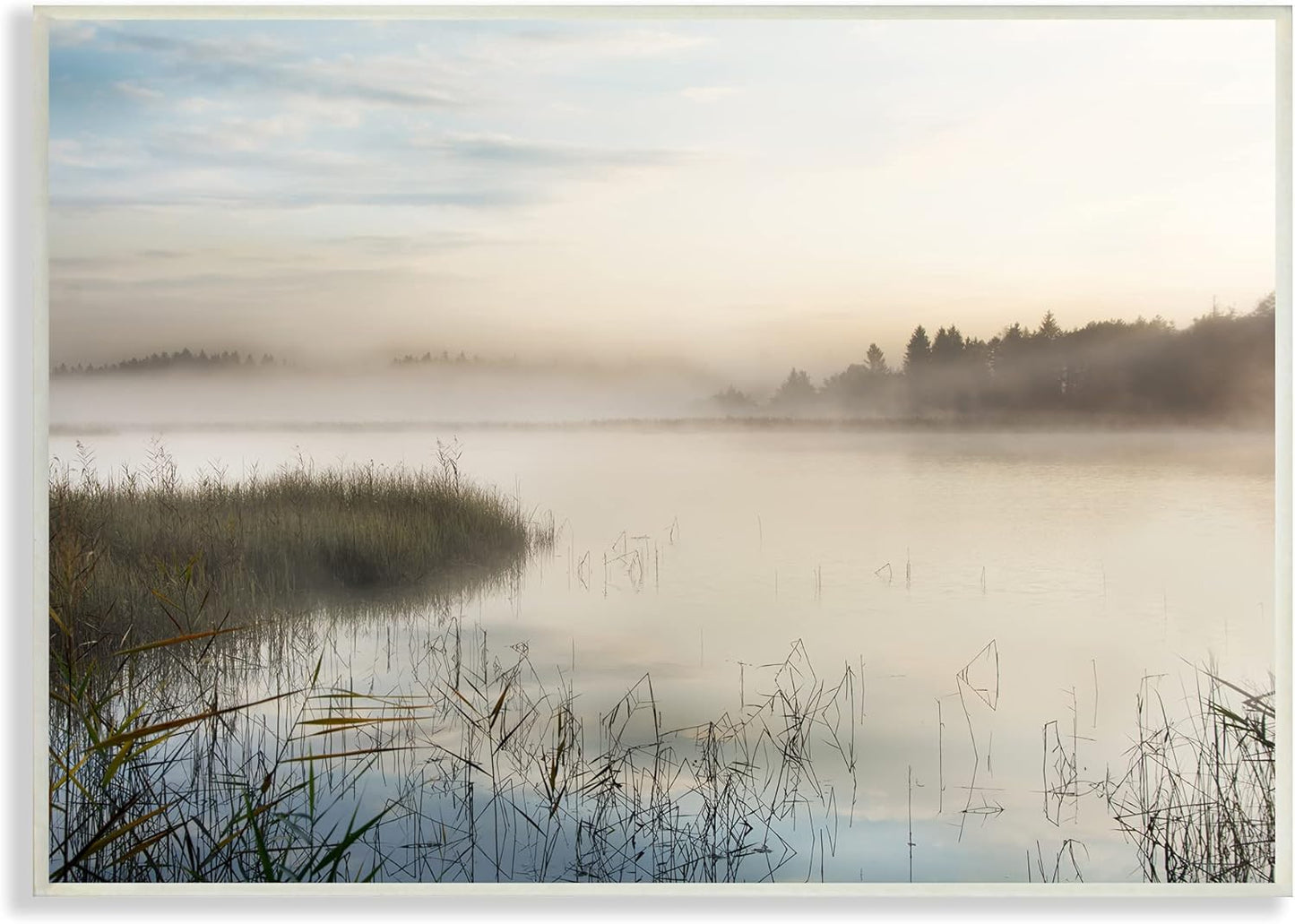 Stupell Industries Misty Marsh Wetland Landscape, Tall Grass Distant Forest Wall Plaque by Irene Weisz, 15 x 10