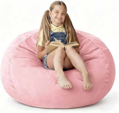 lilanoon 2FT 2' Bean Bag Chair with Ultra Soft Velvet Cover Bean Bag Sofa with Memory Foam Bean Bag Chairs with Large