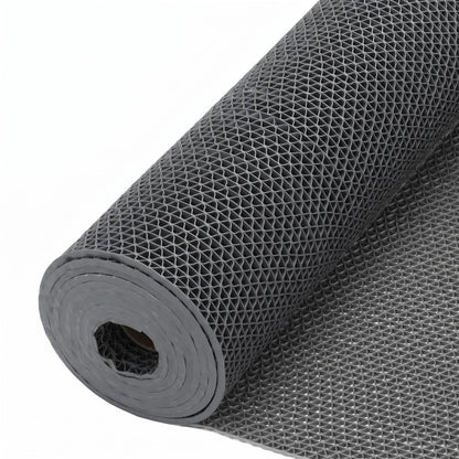 Drydiet Drainage Non Slip mat 3 x 10 ft Rubber Flooring Roll 0.22'' Thick, Commercial Door PVC Rug for Home Restaurant Garage Kitchen Bathroom Pool Washroom Deck, Gray