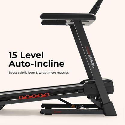 Sunny Health & Fitness Ultra T10 Wi-Fi Smart Treadmill with 10" Touchscreen, 12% Auto Incline, 20" Wide Running Deck with Free SunnyFit App – SF-T724082