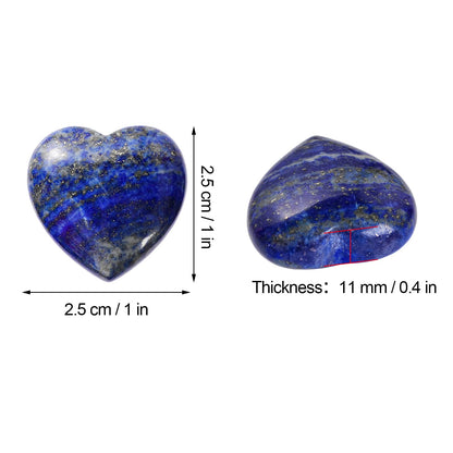 Marrywindix 10 Packs 1 Inch Healing Crystal Natural Lapis Lazuli Heart Love Carved Palm Worry Stone Chakra Reiki Balancing