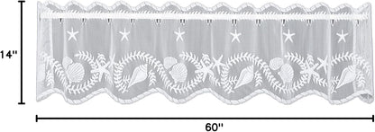 Heritage Lace White Tidepool Valance, 60"X14"