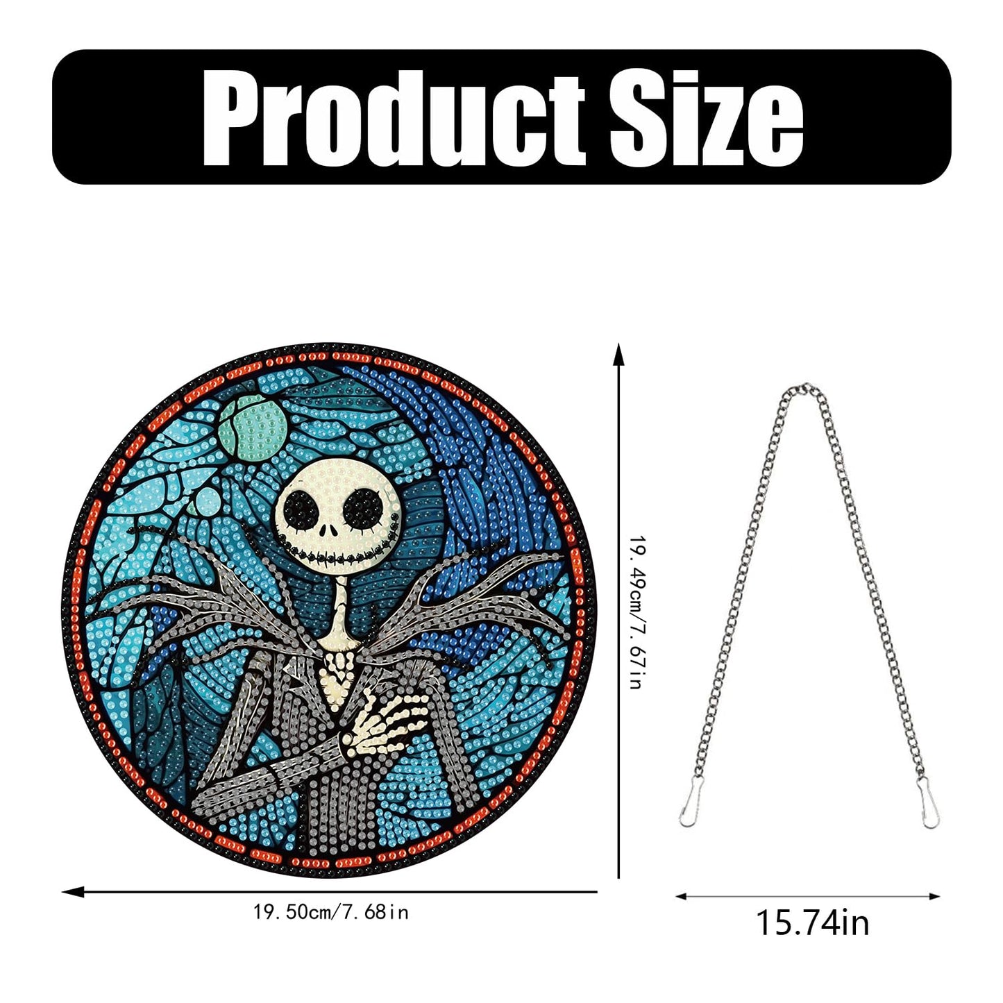 DIY Diamond Art Hanging Kit for Adult,Halloween Jack Acrylic Diamond Art Painting Window Pendants Home Garden Wall Hanging Kits Hanging Ornament Festival Gift