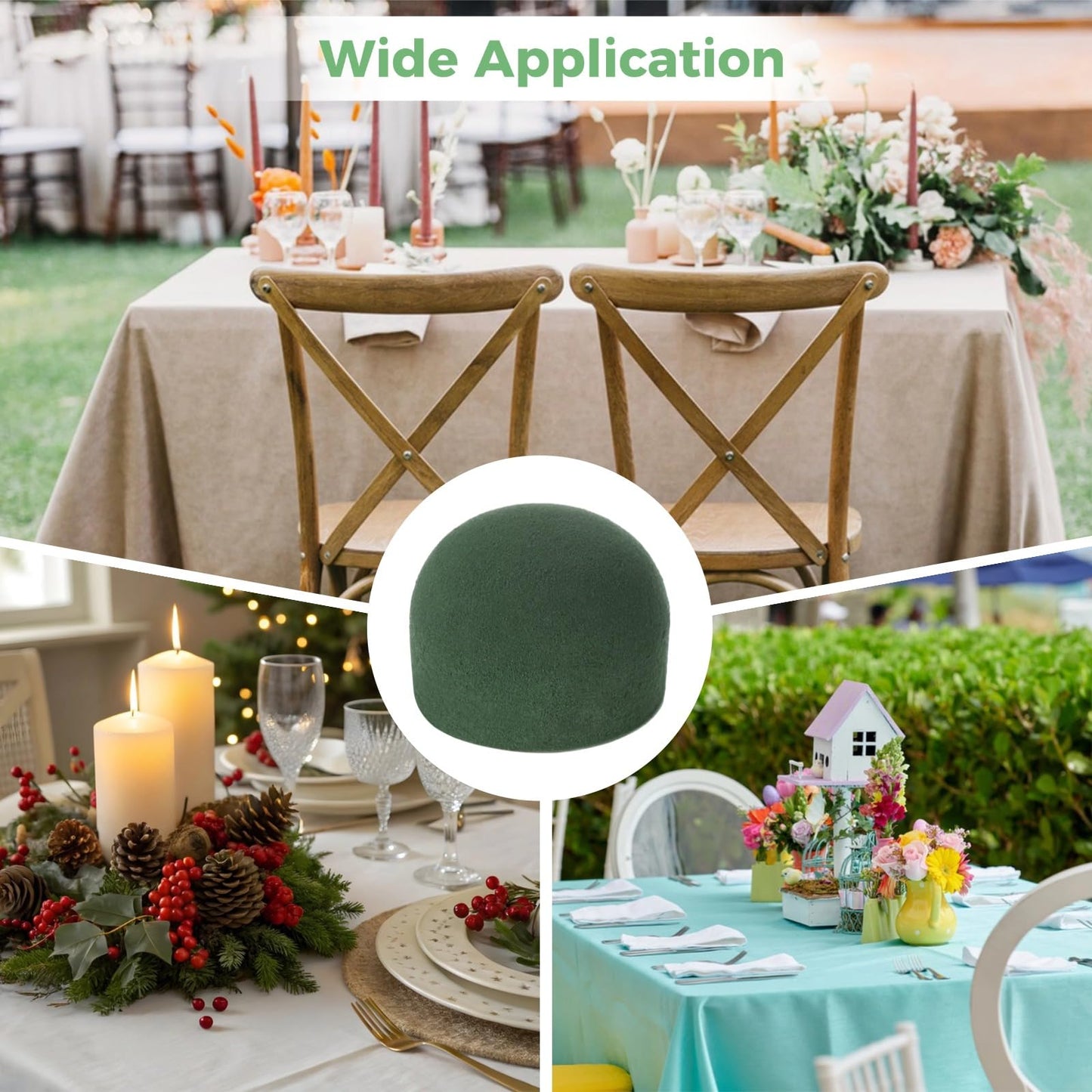 24 Pcs Mini Floral Foam Holder Set, Round Floral Foam Blocks with Florist Wire, Green Tape and Ribbon, Flower Arrangement Supplies for Wine Bottle Decor, DIY Craft