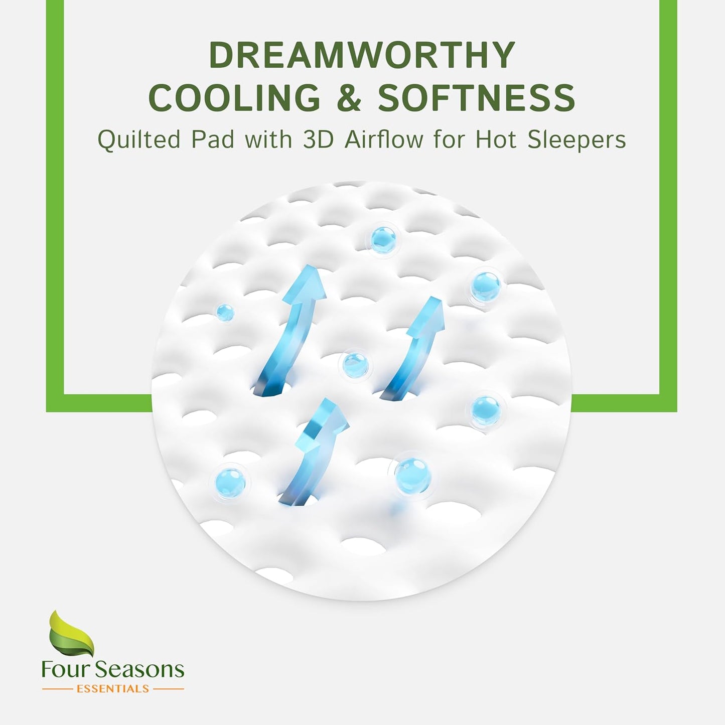 Four Seasons Essentials RV King Size Waterproof Mattress Protector, Cooling Bamboo Fitted Sheet, Quilted Jacquard