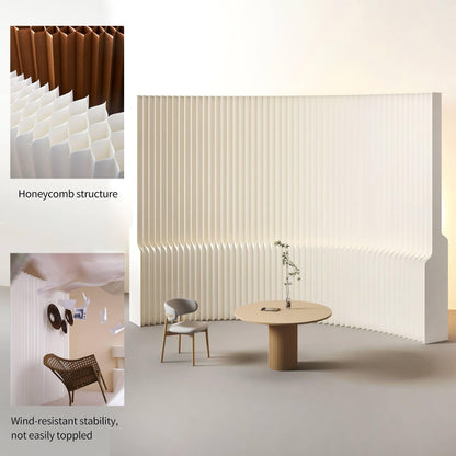 Foldable Room Divider Panel, Honeycomb Structure, Lightweight, Freestanding Privacy Screen for Office, Home, Studio, Temporary Wall Divider for Space Separation (118x10x71in)