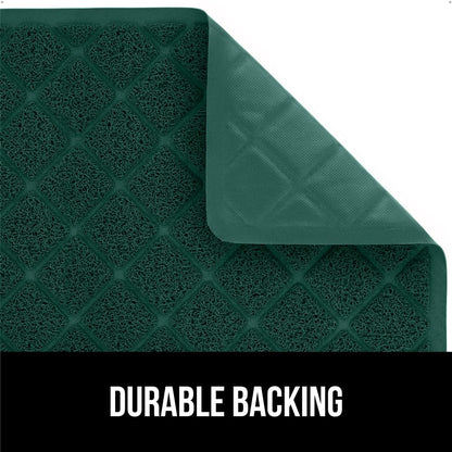 GORILLA GRIP Cat Litter Box Mat, Water Resistant, US Designed Kitty Litter Trapping Mats, Easy to Clean, Scatter Control, Less Mess and Clean Floors, Kitten Supplies for Indoor Cats 17x11 Hunter Green