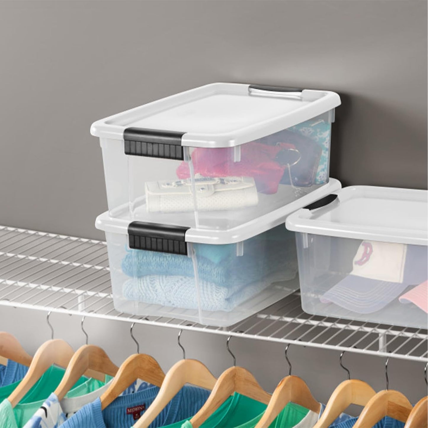 Sterilite 12-Pack Ultra Latching Storage Bins - Clear Plastic 18 Quart Heavy-Duty Organizers for Home & Office