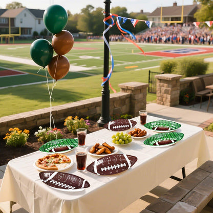 Grencian 100Pcs Football Party Plates 12.6" x 8.8" Heavy Duty Disposable Football Paper Plates for Gameday Sport Theme Tailgate Party Decorations